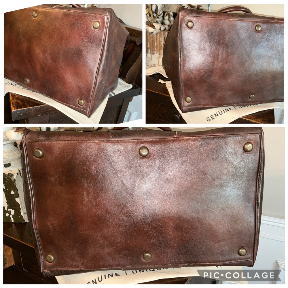 NWT Bed Stu Rebekah Shoulder Travel Weekend Bag XL Tote Teak Dip Dyed MSRP $520 - Picture 10 of 15